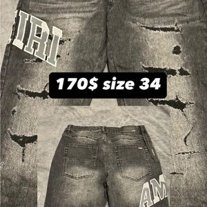 Distressed Gray Jeans